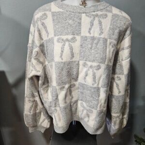 a new day Gray and Cream Sweater